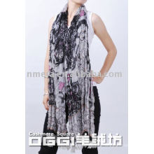 Последние длинные шарфы, женский шарф из мерсеризованной шерсти с принтом